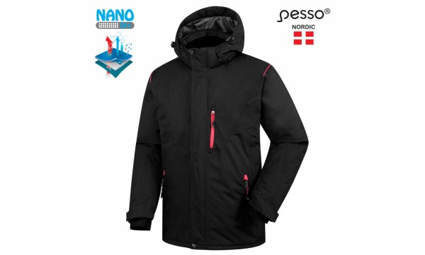 Pašiltinta striukė Pesso Helsinki, juoda Pašiltinta striukė Pesso Helsinki, juoda