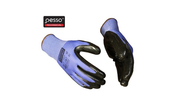 Nailoninės pirštinės GRIP, aplietos grublėtu nitrilu Nailoninės pirštinės GRIP, aplietos grublėtu nitrilu
