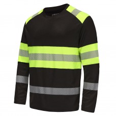 Marškinėliai ilgomis rankovėmis PESSO Hi-vis, juodi