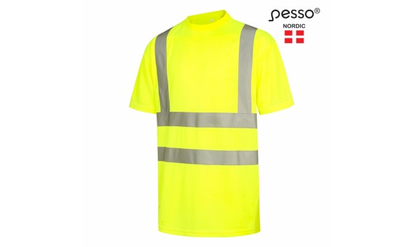 Marškinėliai PESSO Hi-vis, geltoni Marškinėliai PESSO Hi-vis, geltoni