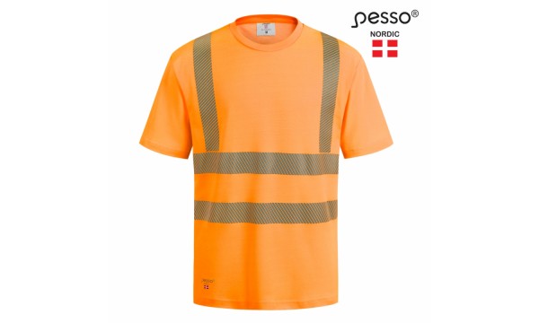 Marškinėliai PESSO Hi-vis, oranžiniai(50% medv.50% pol.) Marškinėliai PESSO Hi-vis, oranžiniai(50% medv.50% pol.)