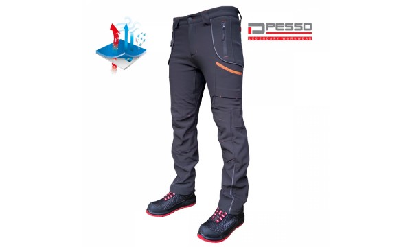 Pašiltintos softshell kelnės Pesso, pilkos Pašiltintos softshell kelnės Pesso, pilkos