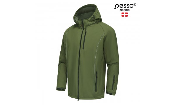 Šilta neperšlampanti Softshell striukė Pesso Otava, chaki Šilta neperšlampanti Softshell striukė Pesso Otava, chaki