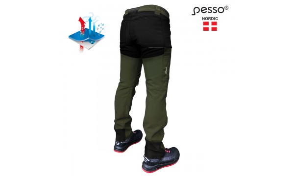 Pašiltintos softshell Pesso kelnės Nebraska (chaki) Pašiltintos softshell Pesso kelnės Nebraska (chaki)