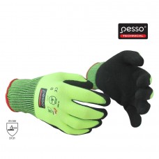 Nailoninės darbo pirštinės grublėtu nitrilu Pesso Nailoninės darbo pirštinės grublėtu nitrilu Pesso