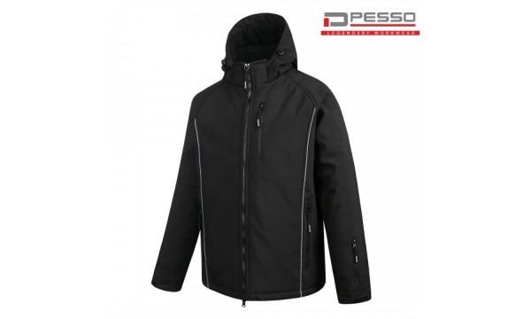 Šilta neperšlampanti Softshell  striukė Pesso Otava, juoda