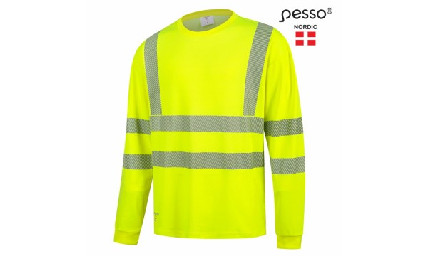 Marškinėliai ilgomis rankovėmis PESSO Hi-vis, geltoni