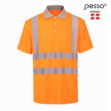 Polo marškinėliai PESSO Hi-vis, oranžiniai