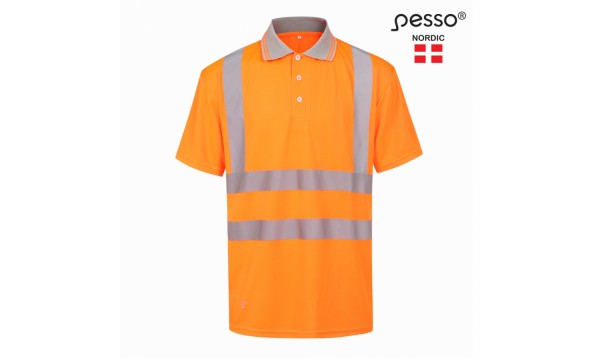 Polo marškinėliai PESSO Hi-vis, oranžiniai Polo marškinėliai PESSO Hi-vis, oranžiniai