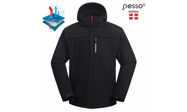 Softshell striukė Pesso Atlanta, juoda Softshell striukė Pesso Atlanta, juoda